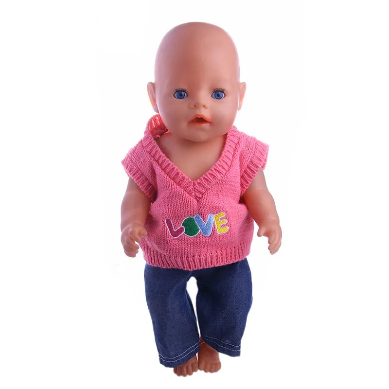 

Best sweet children Gift Sweater + jeans for 43cm zaps,18inch doll