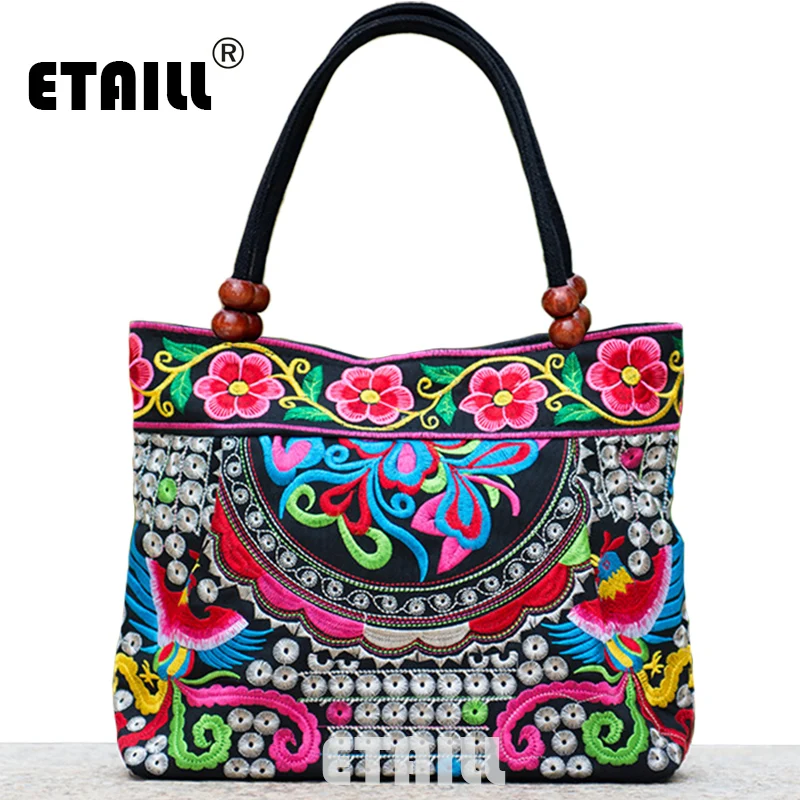 

2016 Vintage National Ethnic Embroidery Bags Indian Boho Embroidered Shoulder Bag Brand Bags Logo Handbags Women Sac a Dos Femme