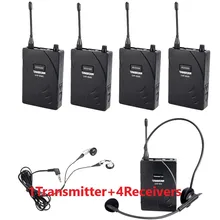 Takstar UHF938/UHF-938 UHF частота Беспроводная система гида 50 м операт диапазон 1 передатчик+ 4 приемника для гида