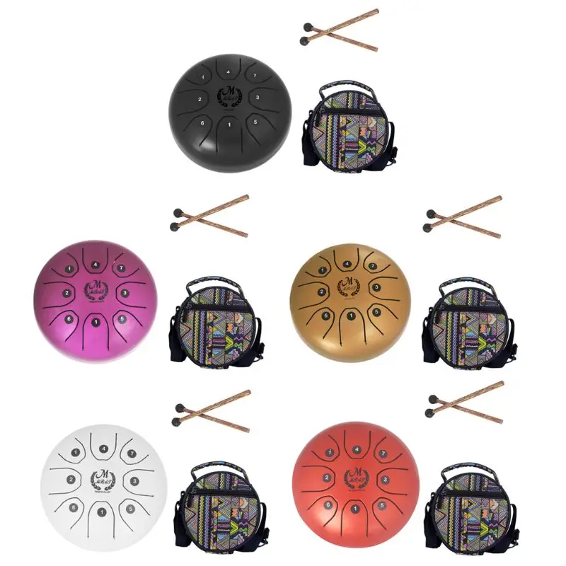 

1 PC High Quality 5.5 Inch C Key Tongue Drum Mini 8-Tone Steel Portable Hand Pan Drum Percussion Instrument For Children