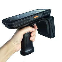 High Quality Mobile Data Collector Handheld PDA terminal 4G Android 6.0 1D / 2D Barcode Scanner with UHF RFID reader Pistol Grip
