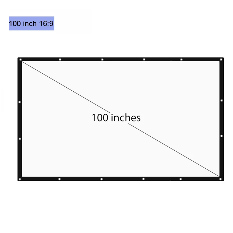 

MESEVEN 100 Inches 16:9 Simple Front/Back Projector Screen Polyester Portable Foldable Curtain for Home Cinema Outdoor Movies