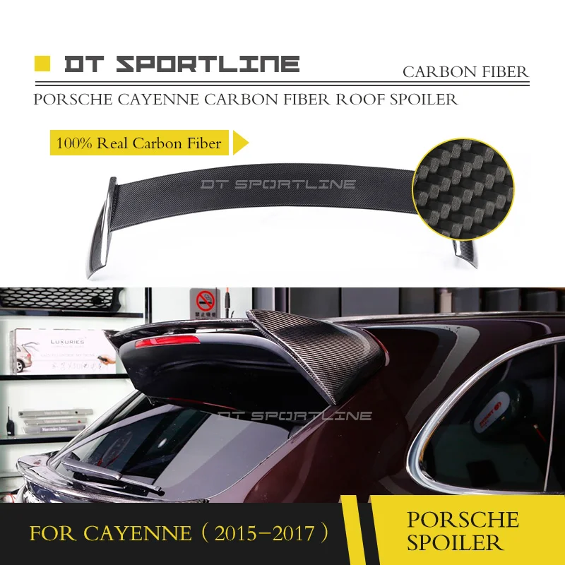 

100% real carbon fiber For Cayenne 958 Facelift Carbon Fiber Roof Spoiler Middle Top Spoiler High Quality truck rear spoiler