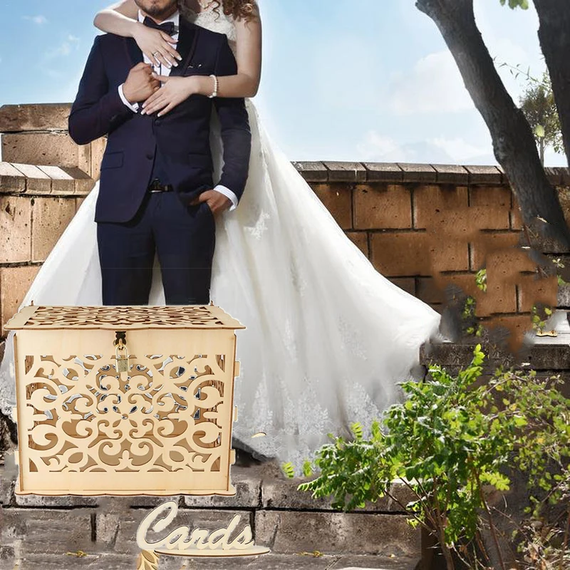 

Wooden Card Box Wedding Party Decoration DIY Card Box Gift Decoration Rustic Money Box Wedding Accessories