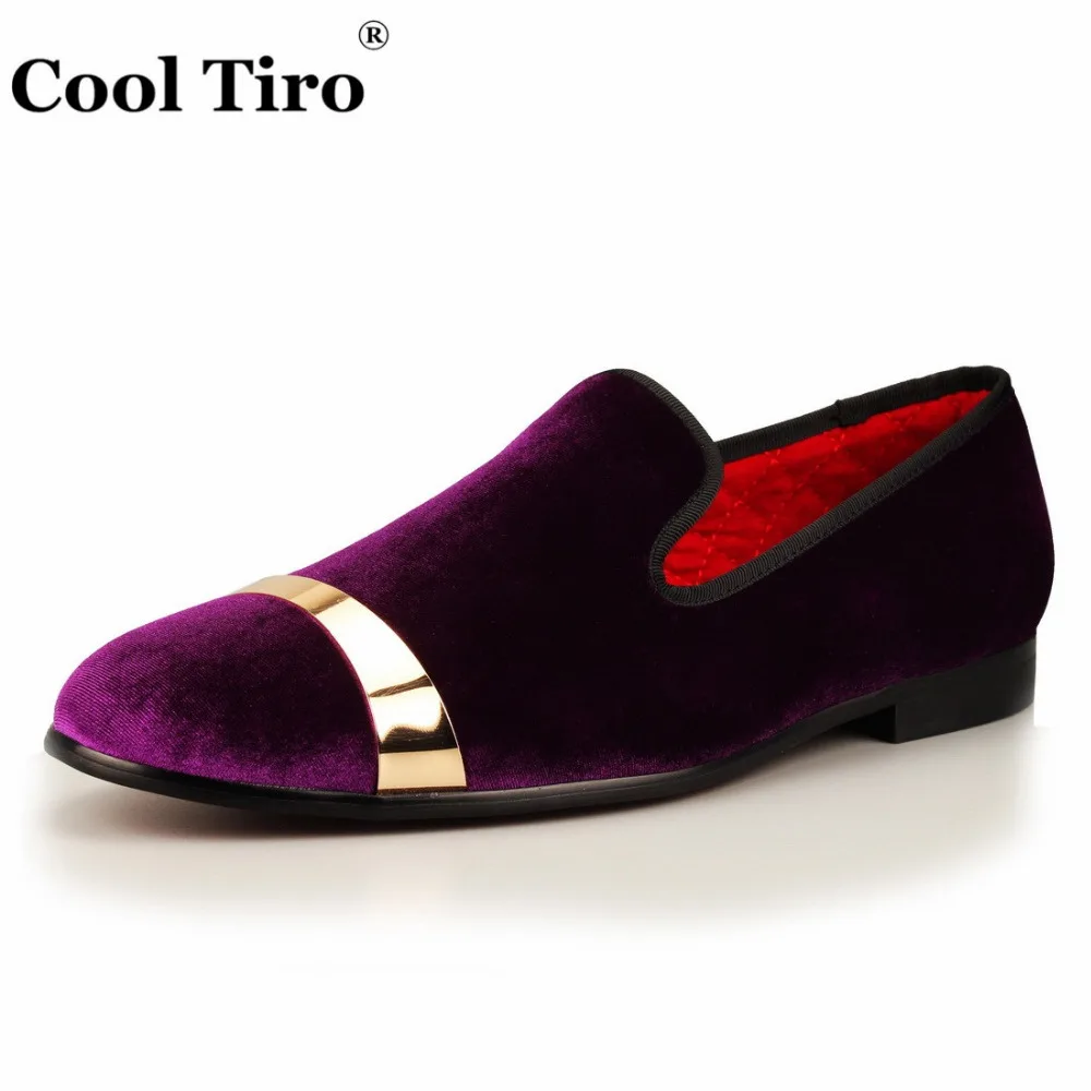 púrpura Boda Cool Los Zapatos Tiro verde Oro Mocasines Sábanas Púrpura Zapatillas Hombres De Negro Y Metal Partido Diseño Lujo Terciopelo blanco vHwqvr