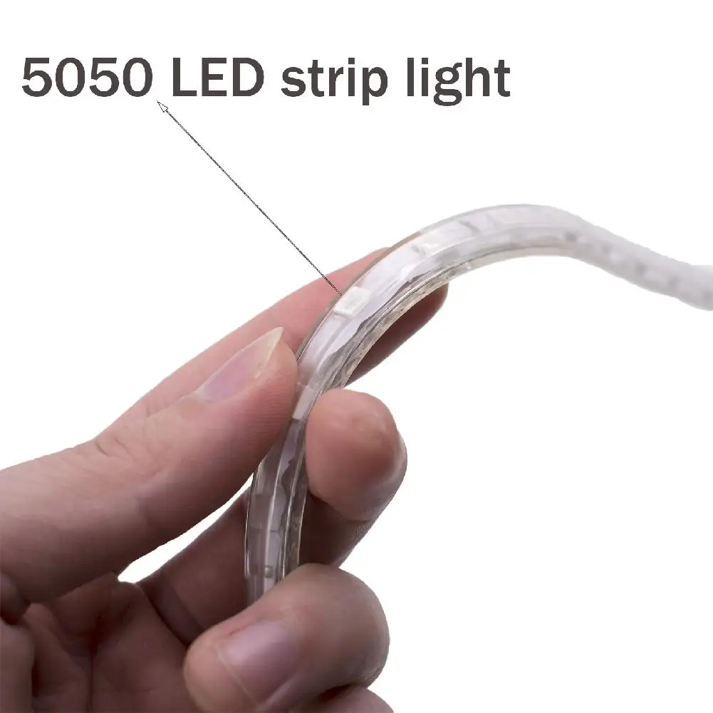 10 м SMD5050 светодиодный водонепроницаемый гибкий светодиодный светильник высокого давления 200-240 в ЕС штекер кран со светодиодами лампа для