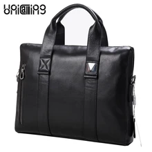 UniCalling men leather handbag fashion premium quality genuine leather business briefcase crossbody leather laptop bag male
