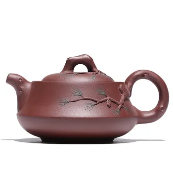 

210ML Purple sand teapot raw zisha pine pot yixing kettle drinking handmade drinkware suit tieguanyin puer dahongpao
