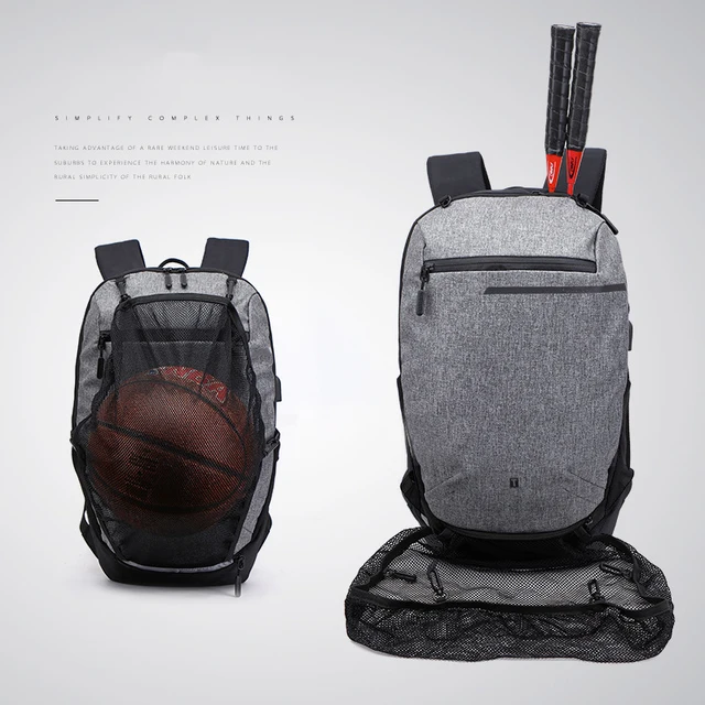 Multifunction Usb Charging Backpack Men Waterproof Outdoor Fitness Bag For Ager Laptop School With Football Basketball Net In Gym Bags From Sports