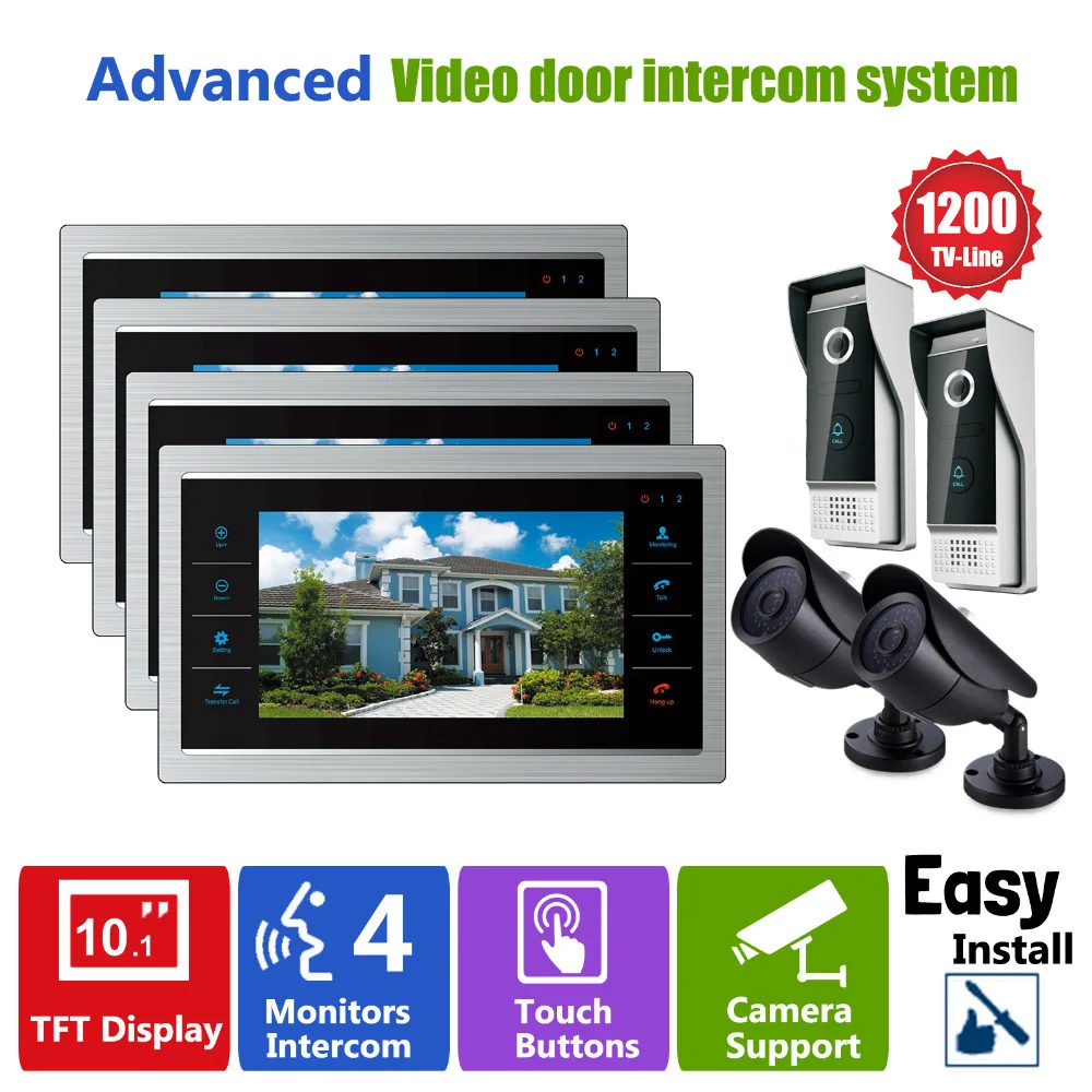 Homefong Door Video Camera Video Doorbell System with Camera  3.7MM Lens Security  1200TVL 4V2V2  Home Apartment Entry Kit