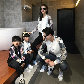 

2019 autumn coat jackets family look clothing matching mother daughter clothes father and son outfits mommy and me clothes