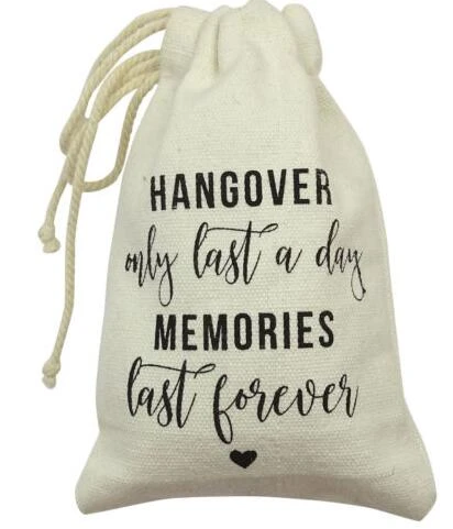 200 Birthday favor bags bachelorette party wedding bridal shower hangover recovery kit survival kit Hangovers only last a day memories last