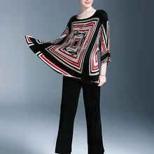 Модная свободная футболка с рукавом летучая мышь в стиле ретро, три четверти