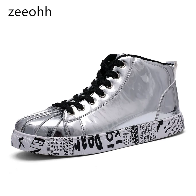 zeeohh Unisex Glitter Men Youth high tops Couple Shoes Head