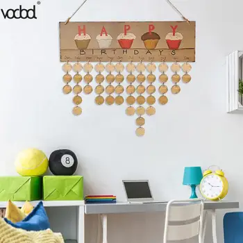 

DIY Wall Calendar Cake Happy Birthday Family Printed Wall Calendar Sign Reminder Board Home Hanging Decor Wall Calendar Gifts
