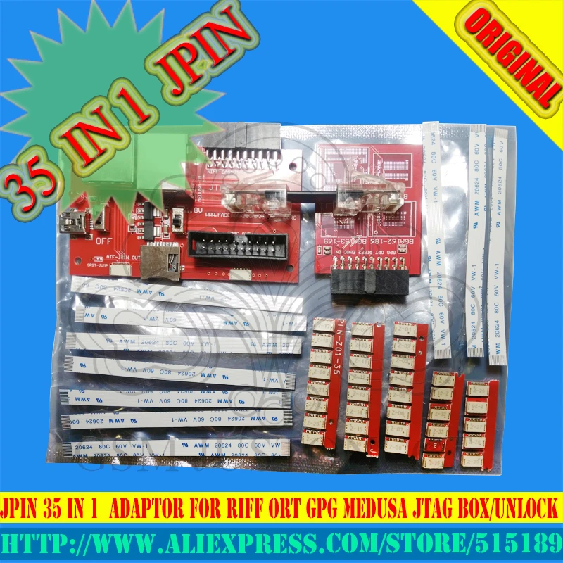 

The Newest EASY JPIN 35 IN 1 For RIFF ORT GPG MEDUSA JTAG BOX/Unlock &Flash&Repair mobile phone software Free shipping