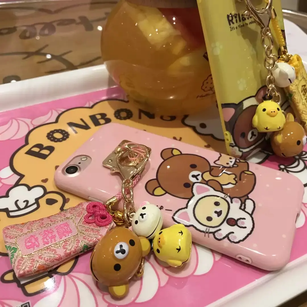 Rilakkuma милый мультфильм кольцо колокольчик силиконовый чехол для телефона чехол для iphone 11 pro 7 6 6splus 8 X XR XS забавная Милая резинка гелевый Чехол