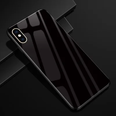 A6 Чехол для iphone XS, градиентное синее закаленное стекло, задняя крышка для iphone XS, защитная крышка черного цвета, оболочка для iphone 10 S, стеклянный чехол - Цвет: A6