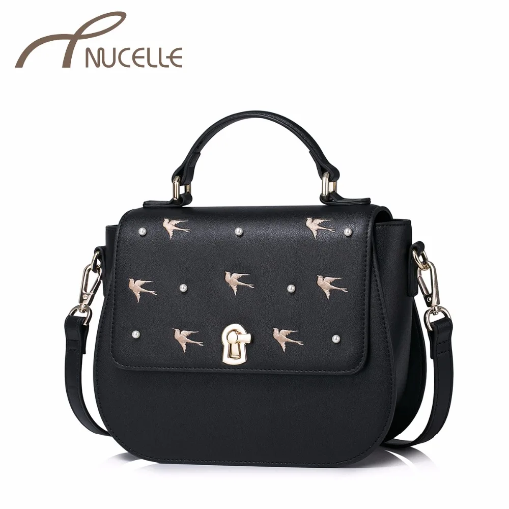 NUCELLE Women PU Leather Handbag Ladies Fashion Bird Messenger Tote