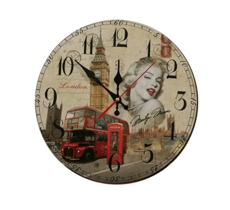 

Retro Large Wall Clock Elizabeth Tower London Big Ben Clock Famous Building Architecture Model Wall Clock Watch Home Decoration