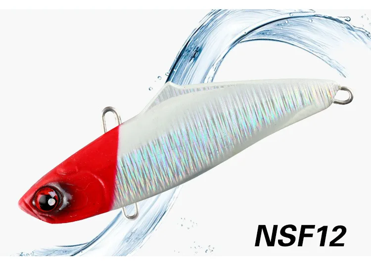 Noeby 3D глаза металлической рыболовной приманки VIB, 75 мм 19 г VMC Рыбалка Крючки для плавания опускается на дно воблер реалистичные бас рыболовные приманки - Цвет: NSF12