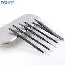 Горячая 5 шт./компл. инструмент для удаления черных точек набор инструментов акне Косметическая игла для прыщей, черных точек для удаления макияжа Очищение лица Инструменты