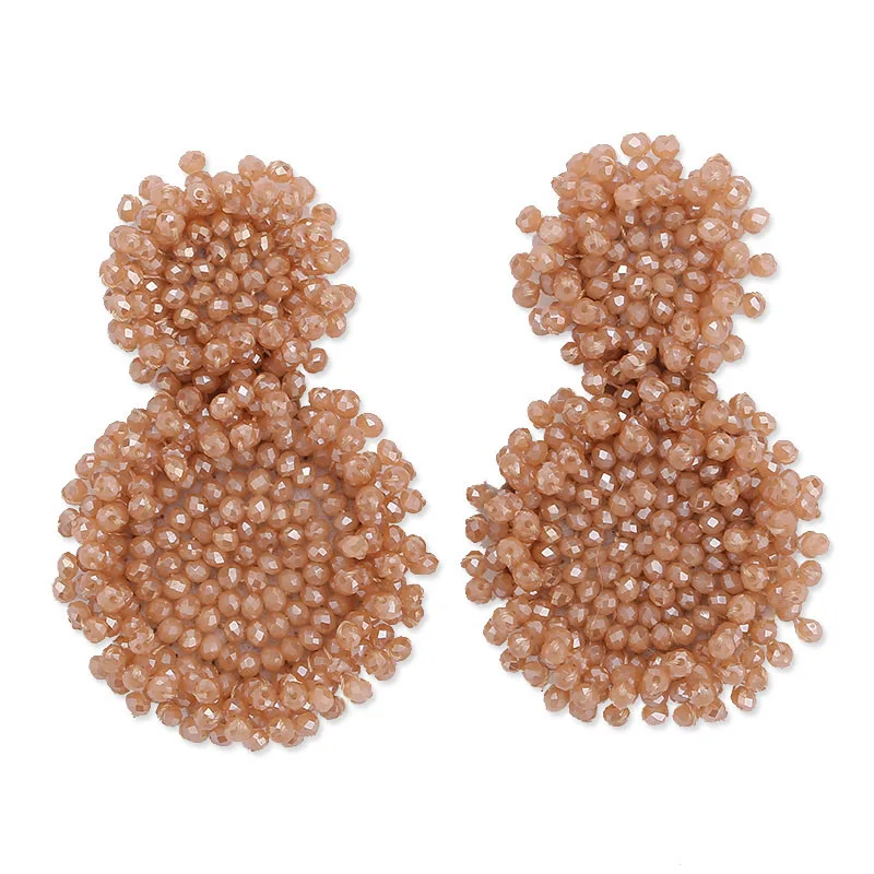 Sehuoran массивные висячие серьги Oorbellen Vrouwen хрустальные бусы ручной работы Sieraden