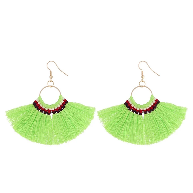 

2018 Summer Neon Tiered Long Tassel Earrings For Women Big Fashion Statement Dangle Earring Bohemian Fringe Vintage Earring
