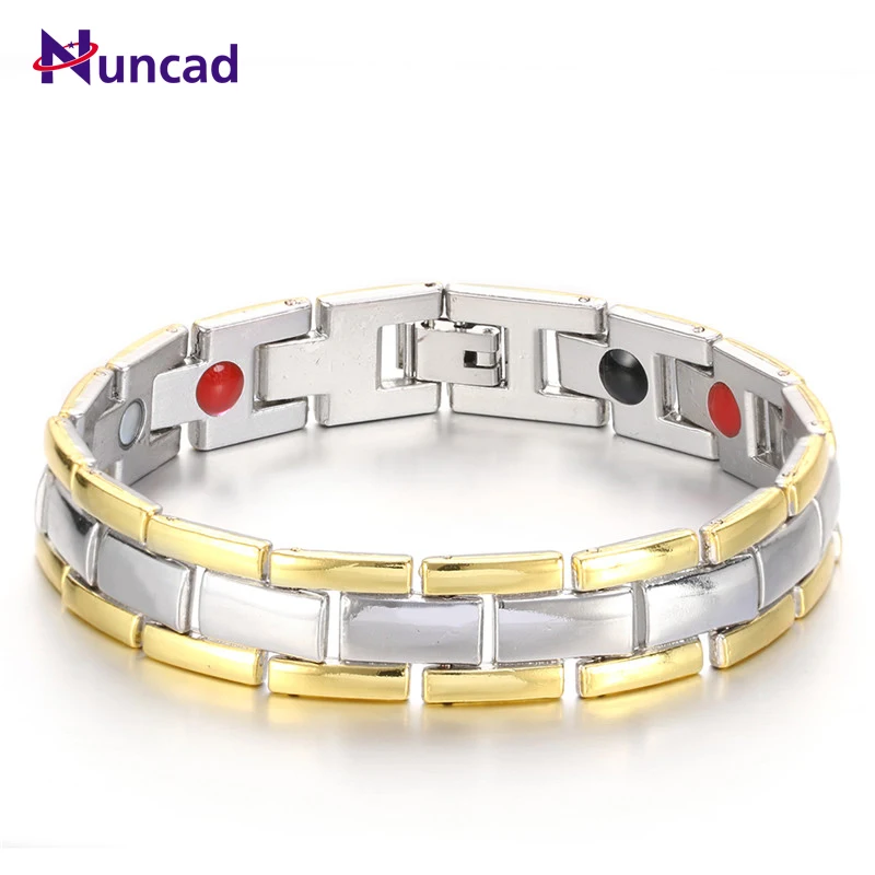 

Men's Stainless Steel Healthy Care Bangles & Bracelets Energy Magnetic Bangle Three Layers Bracelet Manchette Bracelet Homme