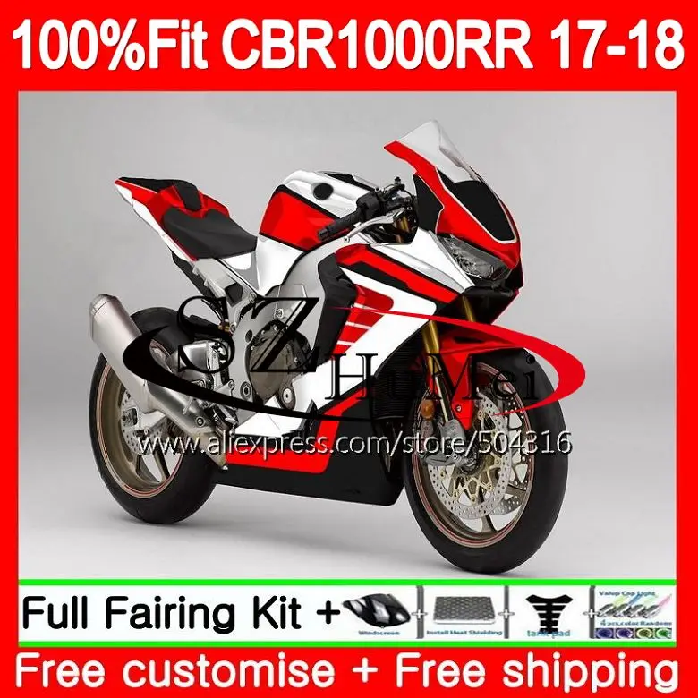 

Injection Kit+Tank For HONDA CBR 1000 RR CBR1000RR 17 18 107SH.6 CBR 1000RR CBR-1000RR Red white CBR1000 RR 2017 2018 Fairing
