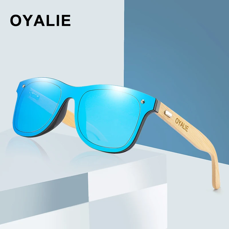

OYALIE Brand Design Bamboo Wood Sunglasses Fashion UV400 Shades Women Men Square Driving Sun Glasses Eyewear Oculos de sol