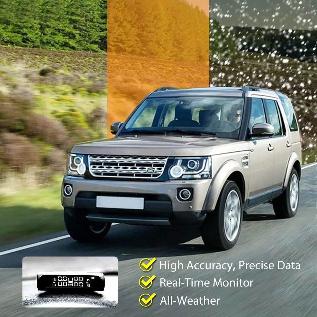 Smart Car TPMS Tyre Pressure Monitoring System Solar Power charging Digital LCD Display Auto Security Alarm Systems