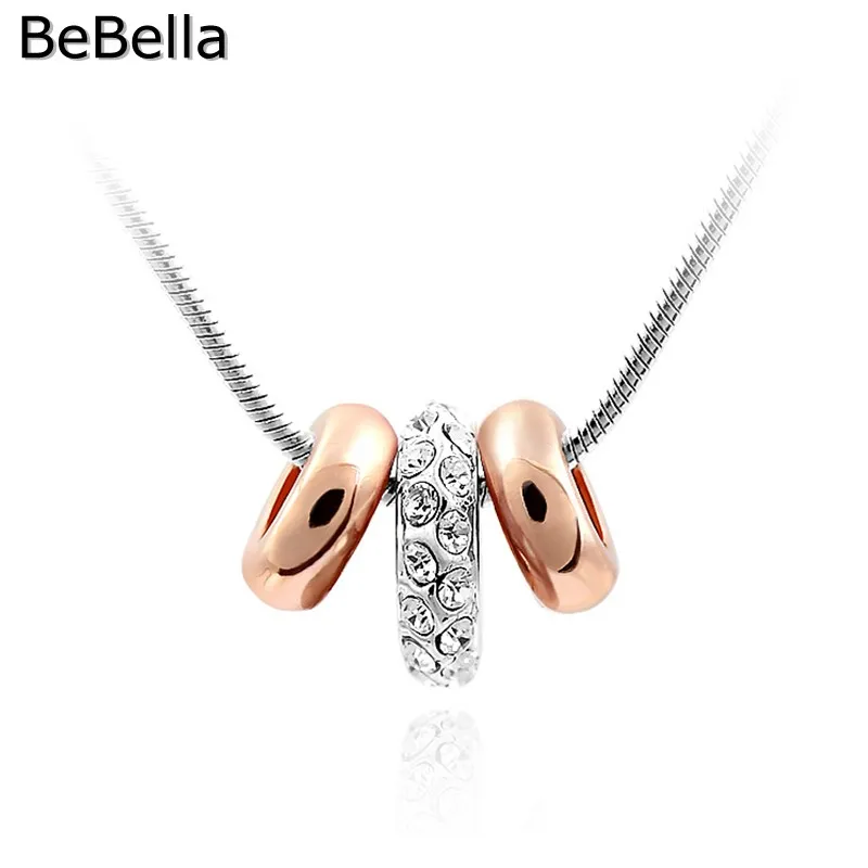 BeBella classic 3 позолоченные хрустальные бусы Очаровательное ожерелье с чешскими