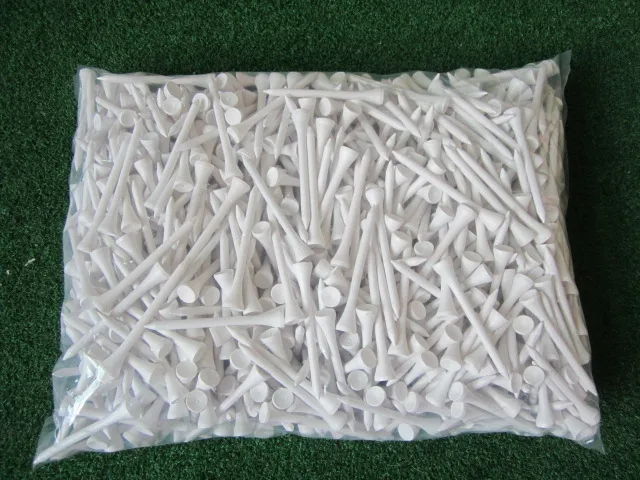 1000pcs/ lot Great quality bulk 70mm white wooden golf tee