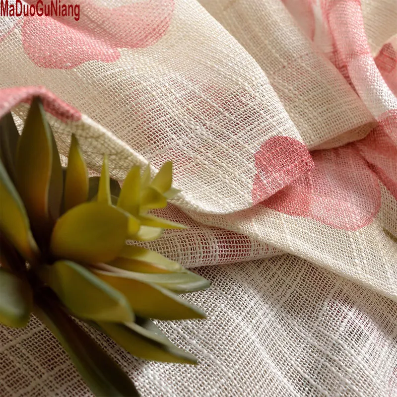 Linen Semi Tulle Window Sheer Curtains For Living Room Bedroom Kitchen Door Cortina Print Fabric Voiles Blinds Drapes | Дом и сад