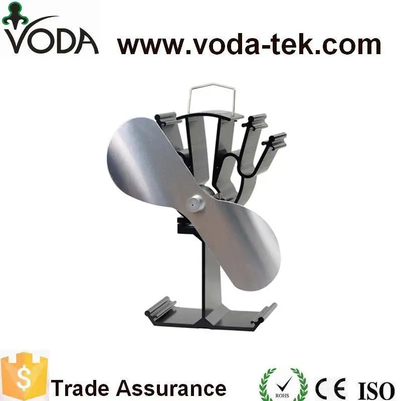 

VODA Two Blades Heat Powered Stove Top Fan For Wood / Log Burner/Fireplace - Eco Friendly( Nickel)