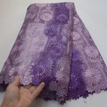 

African cord lace 2019 black lace fabric high quality guipure lace nigerian lace fabrics with bead for wedding dress-LP30