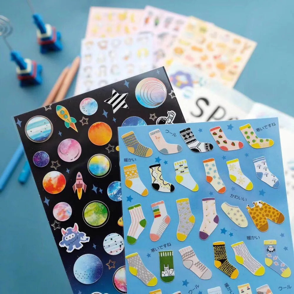 

Planet Socks Bullet Journal Decorative Stickers Adhesive Stickers DIY Decoration Diary Stationery Stickers Children Gift