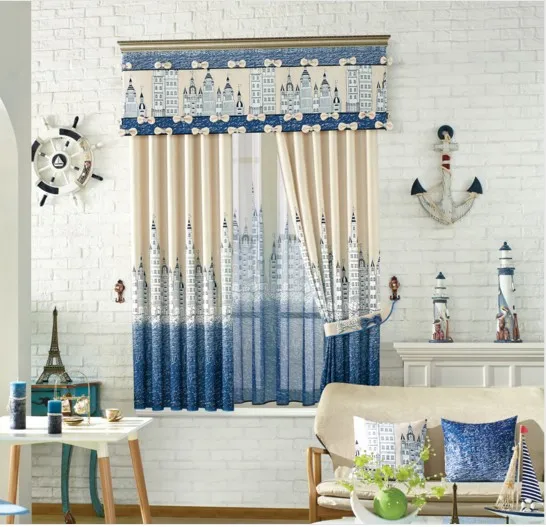 de paisaje de estar, dormitorio, habitación de bebé, cortinas opacas, gancho, con ojales|hook bracelet|curtains readymadehook stainless - AliExpress