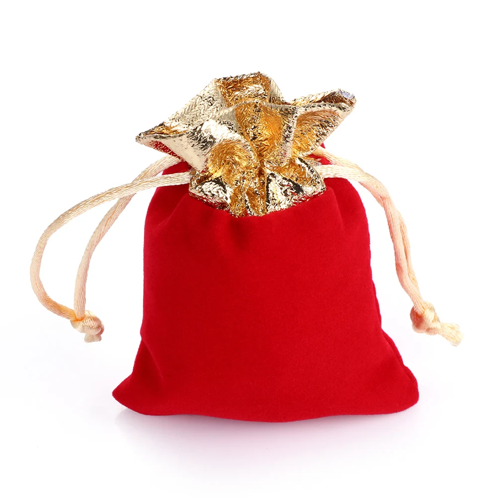 4PCS Soft Velvet Cloth Pouches Small Gift Bag Christmas New Year Gift Jewelry Storage Bag