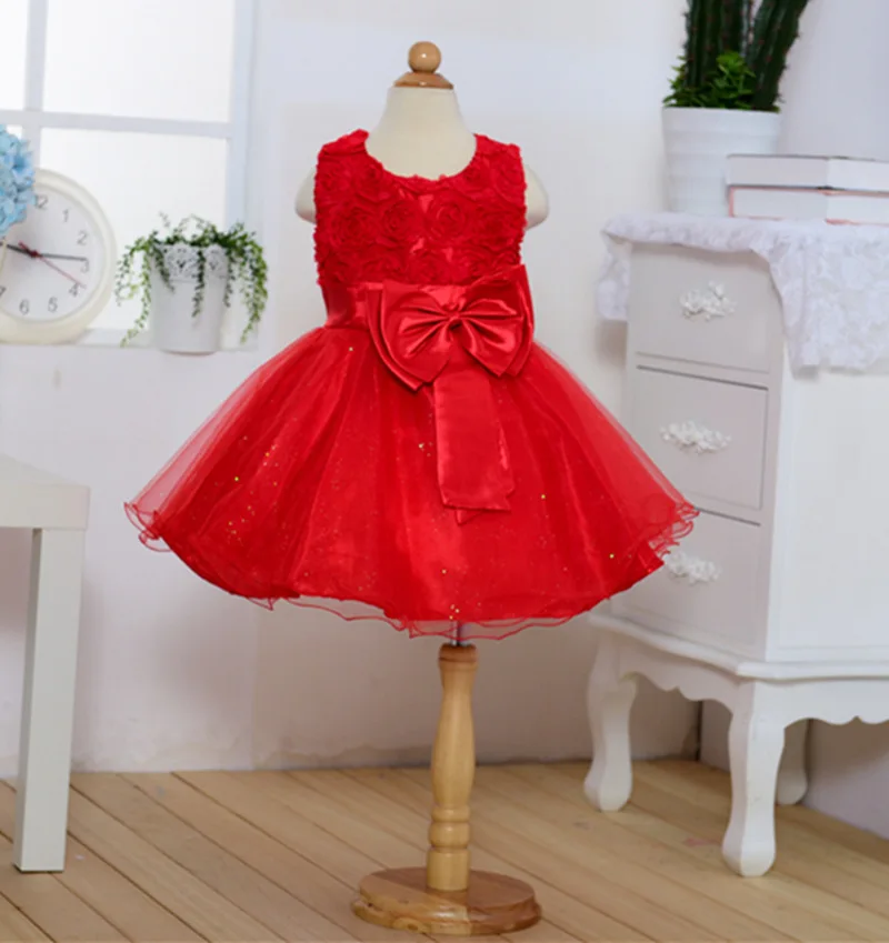 red Girls Dress For girls Wedding and Party Summer 0 1 2 3 4 5 6 7 810 years Baby Dresses cute formal | Детская одежда и обувь