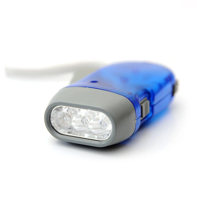 

Hand Press Flashlight Torch No Battery 3 LED Light for Outdoor Camping Fishing PAK55