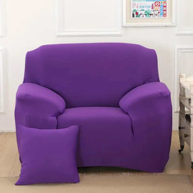 

Elastic Fabric Cushion Cover Solid Color Pillow Case Protector Anti Dust Cushion Cover Case Sofa Car Seat Decoration 45x45cm