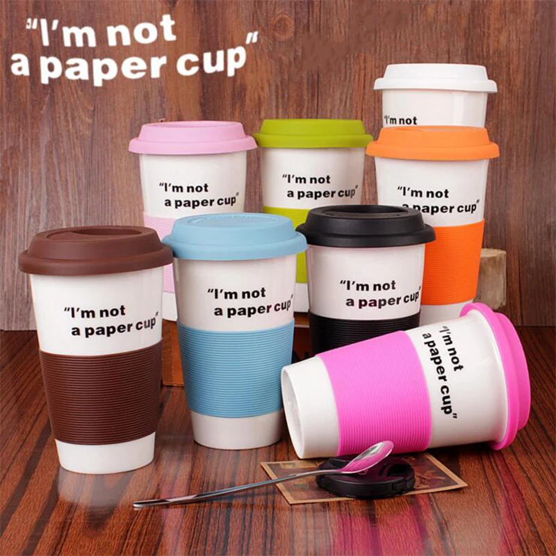 

Hot Selling Fashion Double-layer Insulation Ceramics Mug With Colorful Silicone Cover Coffee Milk Cup For Women Men Mugs