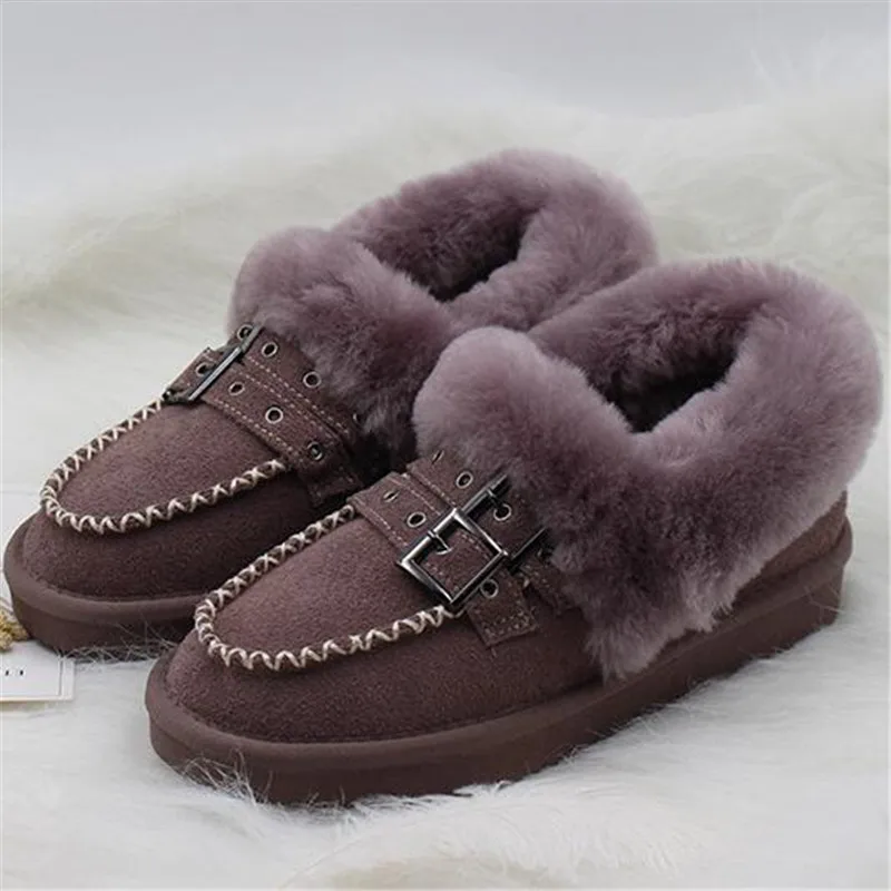 

Women Boots Winter Boots Australia Fashion Warm Brand Genuine Leather Snow Boots For Woman Shoes Botas Mujer Size 34-40