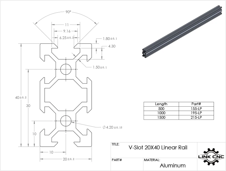 2040 алюминиевый экструзионный профиль длиной 463 мм-520 мм Европейский стандарт 2040v-слот серебристый черный верстак