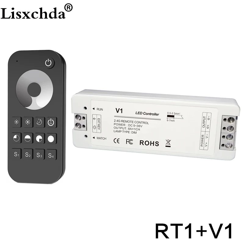 DC5V 36V Беспроводной 2.4 г rf сенсорный LED диммер контроллер для 5050 3528 одноцветные