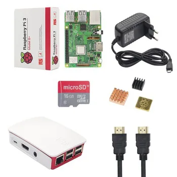 

Raspberry Pi 3B+ Starter Kit Case 16GB Card 5V 3A power adapter HDMI cable