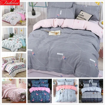 

Simple Style 3/4 pcs Bedding Set Duvet Cover Sheet Pillowcase Adult Kids Child Bed Linen Single Full Double Queen King Size 1.8m