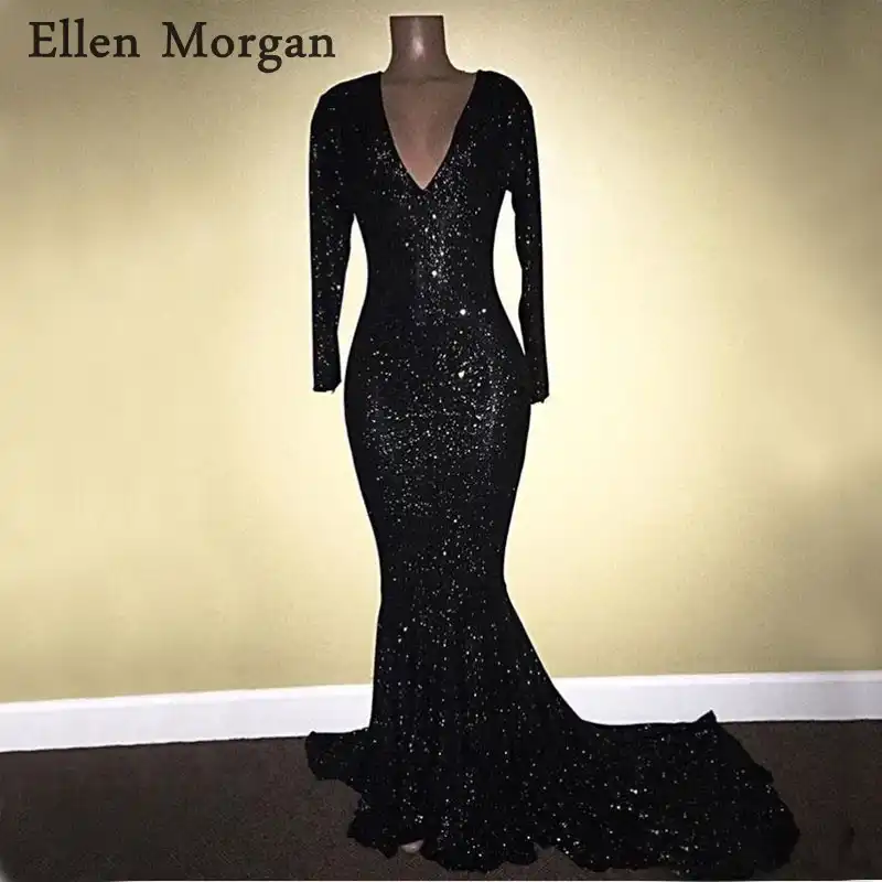 long sleeve sequin mermaid dress